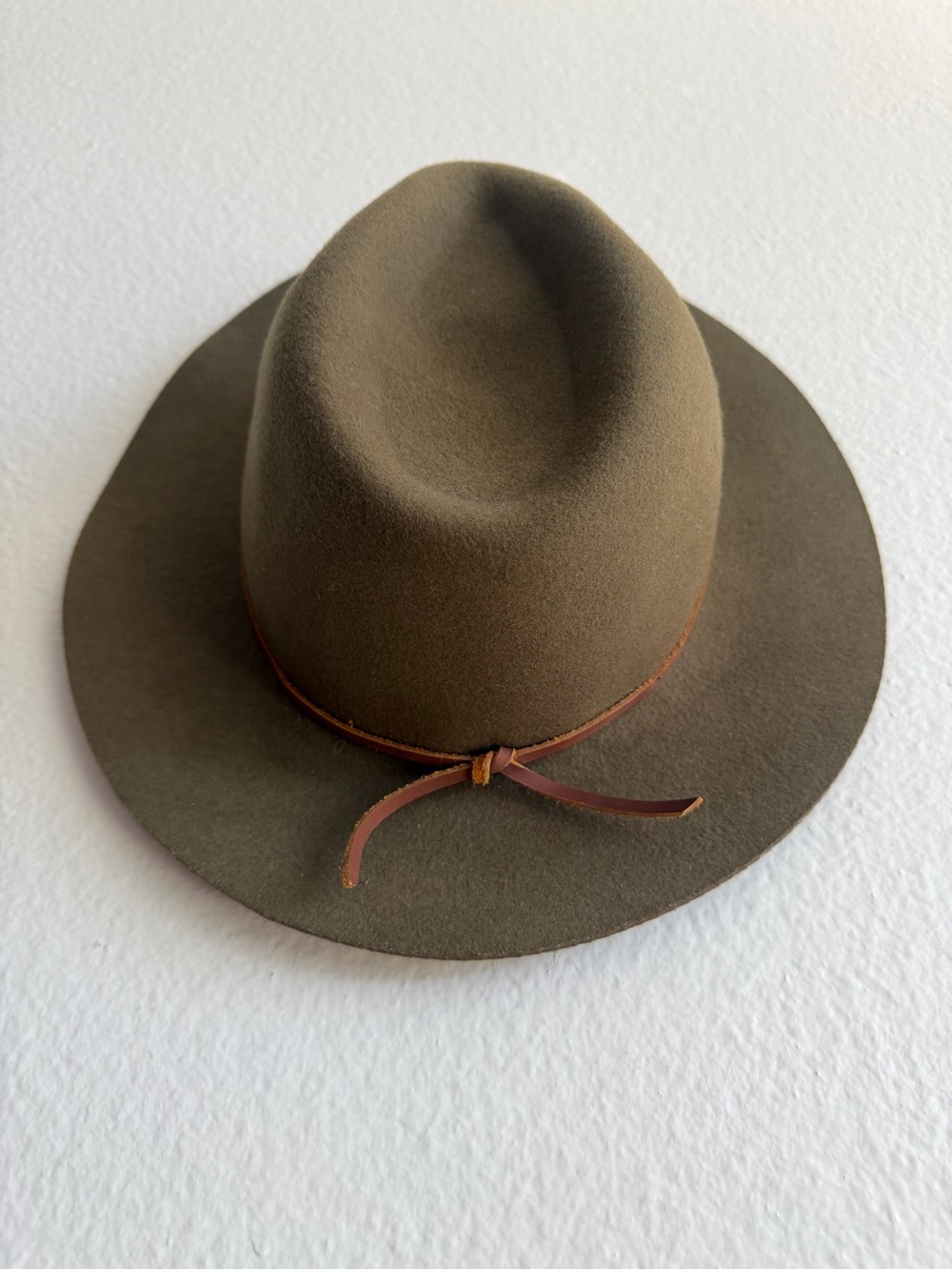 Brixton Wesley Fedora with Leather Band in Olive
